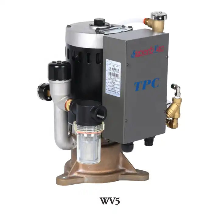 TPC Dental WV10 Superb Vac Wet Ring Vacuum, Twin Head, 2 x 2.0 HP motors, 10 User, w A/W Separator (230V/60HZ)- 2 Year Limited Warranty