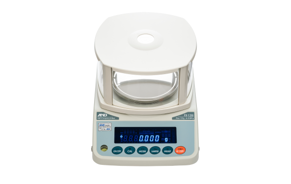 A&D Weighing FX-120iN 122 g x 0.001 g with Breeze Break (3.4” high), NTEP, Class II, e = 0.01 g