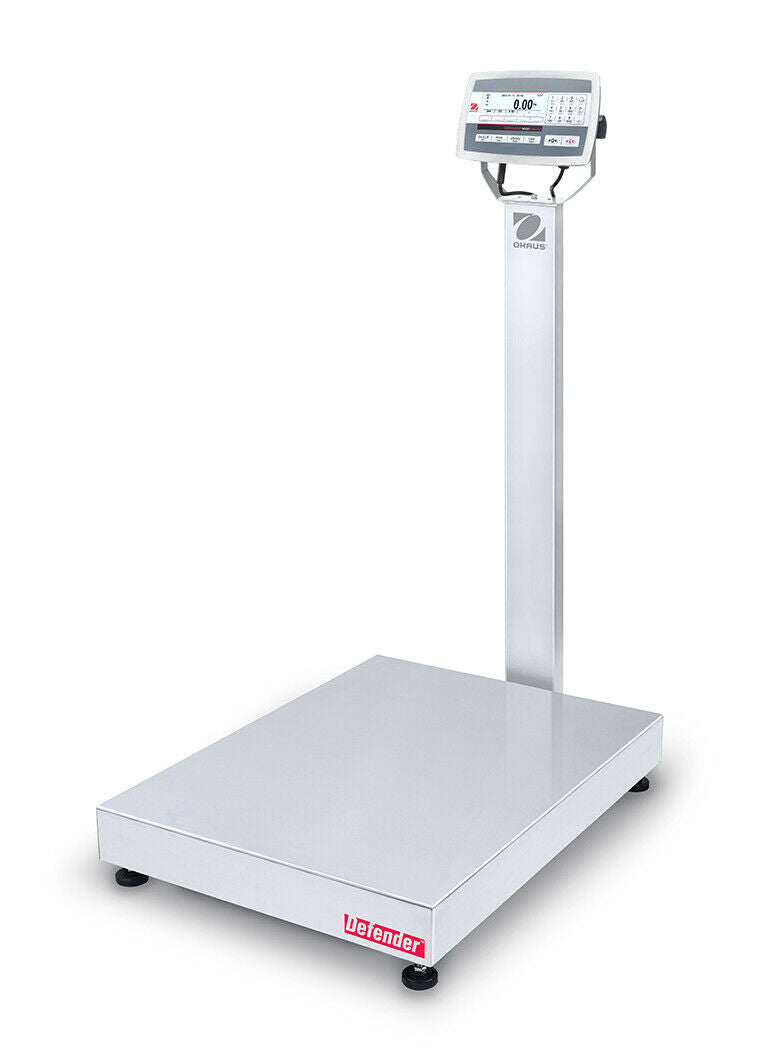 Ohaus 30461688 D52XW500WQV8 Defender 5000 Column Mount Washdown Scale, 1000lb Capacity, 0.02/0.2lb Readability