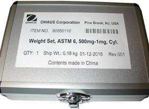 OHAUS ASTM Class 6 Cylindrical Weight Set 500mg - 1mg,Stainless Steel with Warranty