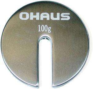 OHAUS ASTM Class 6 Individual Weight Slotted Weights 100g, Stainless Steel with Warranty