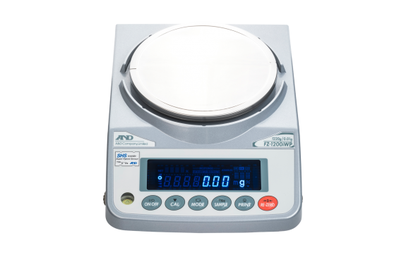 A&D Weighing FZ-1200IWP Precision Balance, 1220g x 0.01g with Internal Calibration, IP65 with Warranty