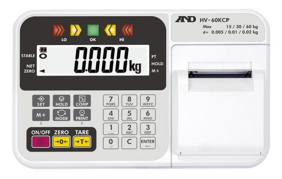 A&D Weighing HV-15KCP 6/15/30 lb x 0.002/0.005/0.01 lb 3/6/15 kg x 0.001/0.002/0.005 kg