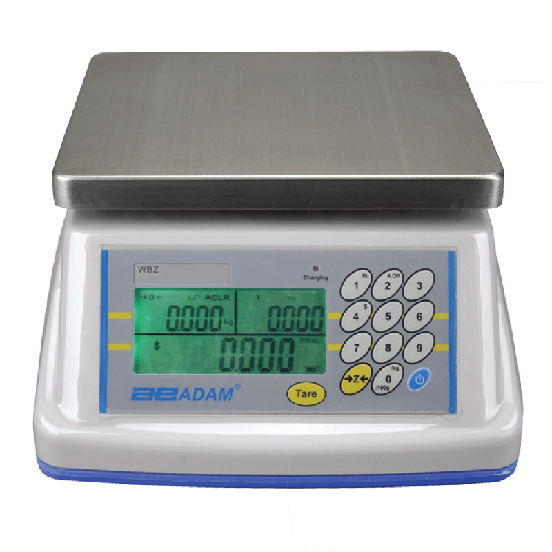 Adam Equipment WBZ 15aM 15lb/6kg, 0.005lb/2g, Washdown Retail Scale - 1 Year Warranty